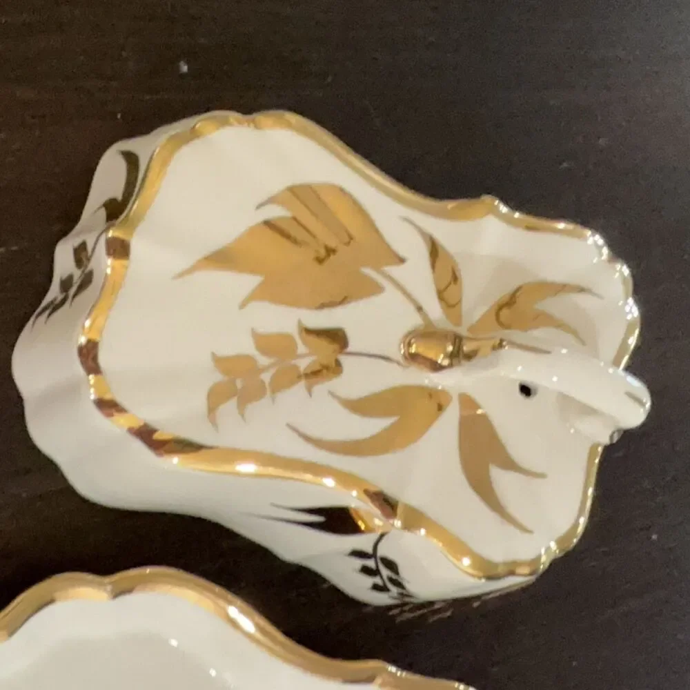 Lancaster & Sandland Ware Lidded Butter Dish Cream Gold Wheat Ceramic VG